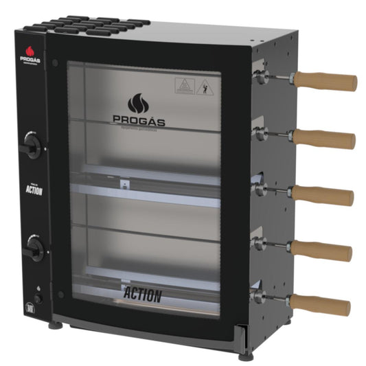 Forno Assador Rotativo 5 Espetos Tubular a Gás Prac-05t Action Bivolt - Progás P43589