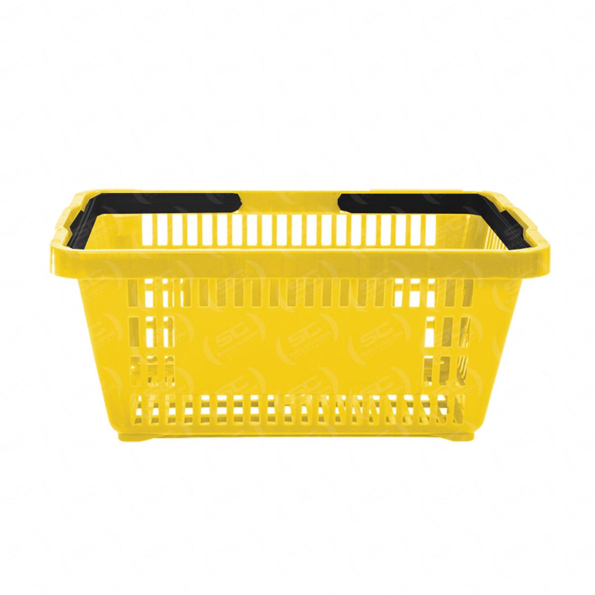 Kit - Caixa Supermercado Empacotador Check-out 2m Recorte + 10 Cestos de Compras Amarelo