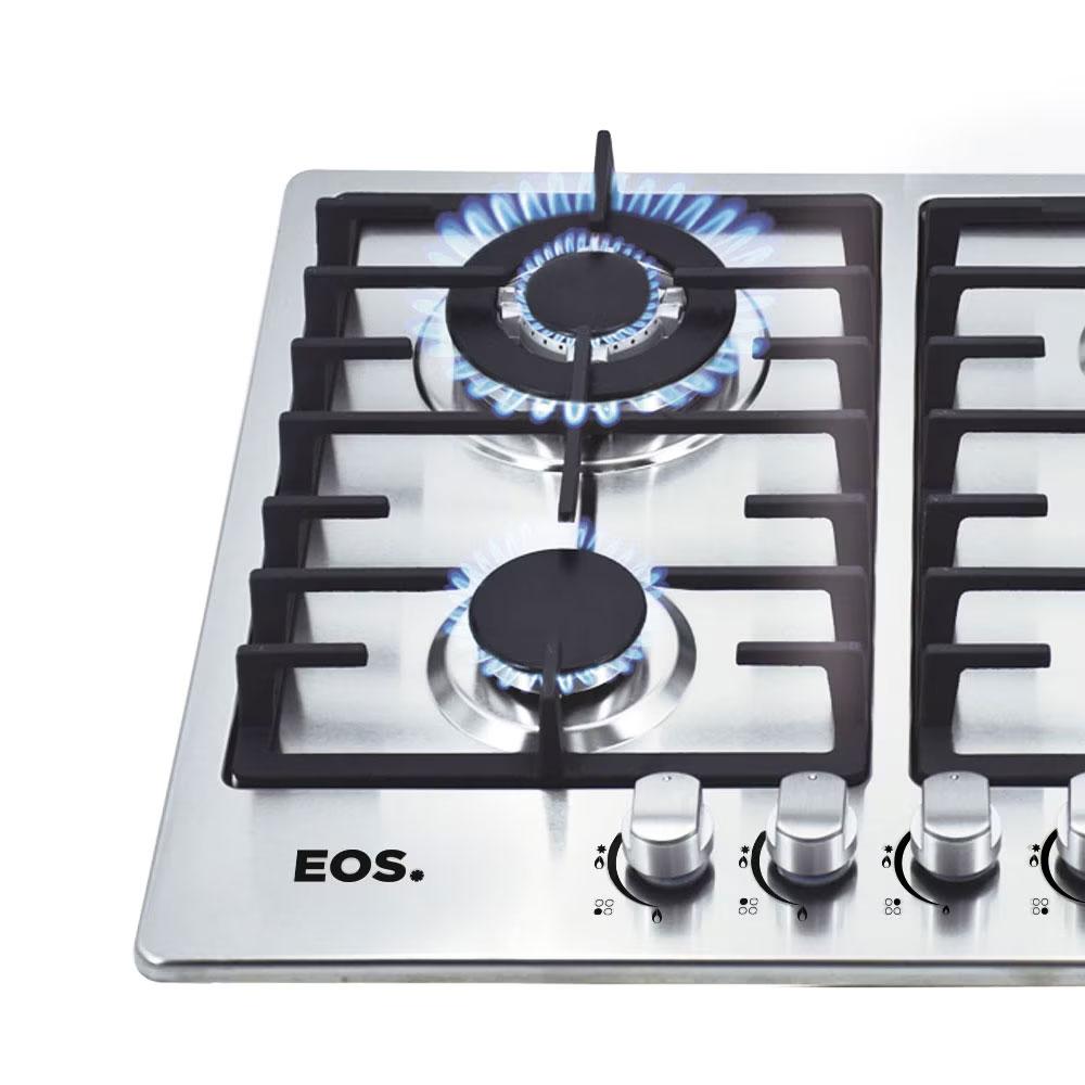 Fogão Cooktop Inox a Gás 4 Bocas 1 Dupla ECG04 Bivolt - Eos B163914