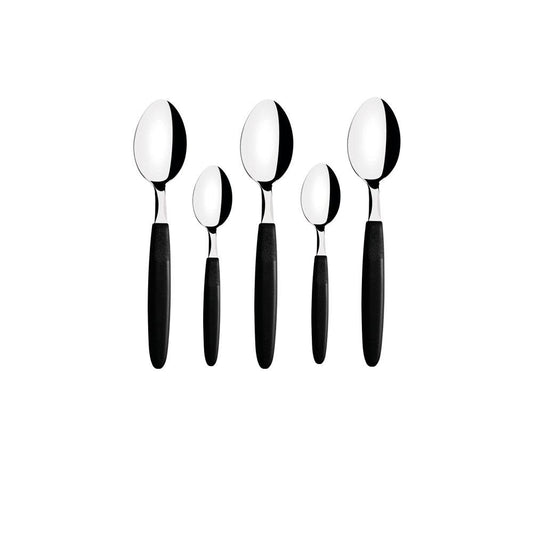 Conjunto Chá e Sobremesa Ipanema 72 Peças Lâminas Aço Inox Cabo Preto Ptop - Tramontina