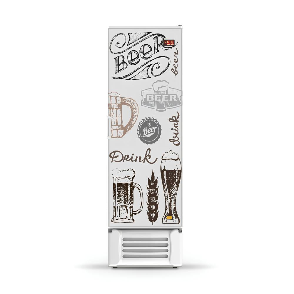 Visa Cooler Expositor Cervejeira 400 Lts Porta Solida VCC400S Branca Adesivada - Refrimate