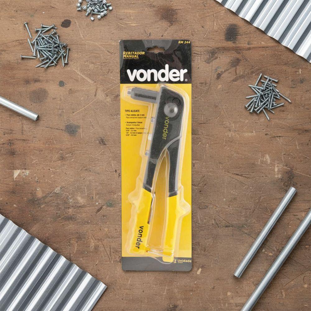 Rebitador Manual  Reforçado Tipo Alicate Aço Estampado Cabo Plastificado RM244 - Vonder 3581244800