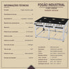 Fogão Industrial Gás Nova Era Inox 6 Bocas 6 Queimadores Grandes Nev32 6g - Venâncio 57478
