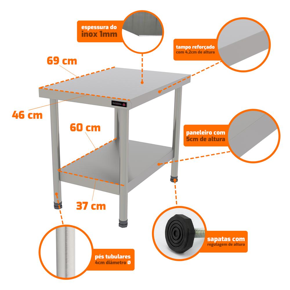Cavalete de Apoio Inox Para Chapa e Char Broiler Profissional PRO-45 – Progás P44800