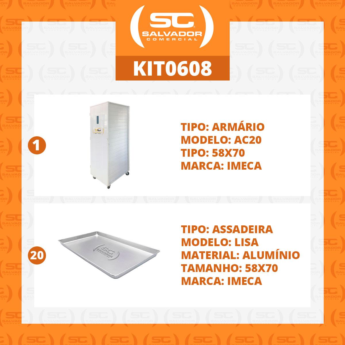 Kit - Armário Crescimento 20 Níveis 58x70 AC20 + 20 Assadeiras Formas Alumínio - Imeca