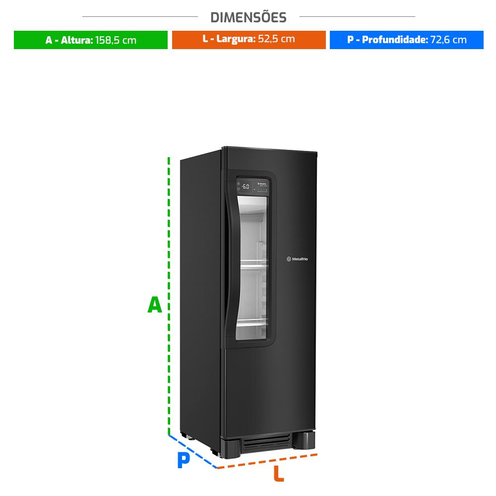 Cervejeira Beer Maxx Preto Onix 228/264L Porta Com Visor +2°C a -6ºC VN25T 220V - Metalfrio