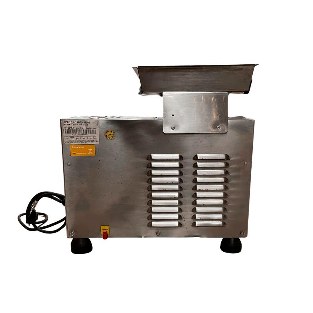 SEMINOVO - Picador Moedor de Carne Profissional Para Açougues Boca 22 Aço Carbono 1cv Pcl22l 220V - Metvisa