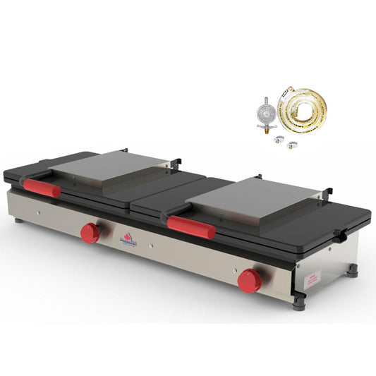 Kit - Sanduicheira 2 Prensas Gigante Gás Pr-952g + Kit Gás - Progás