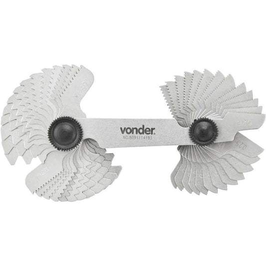 Calibre de Rosca Com 52 Lâminas 0,25mm a 6mm Cr052 - Vonder 3595052000