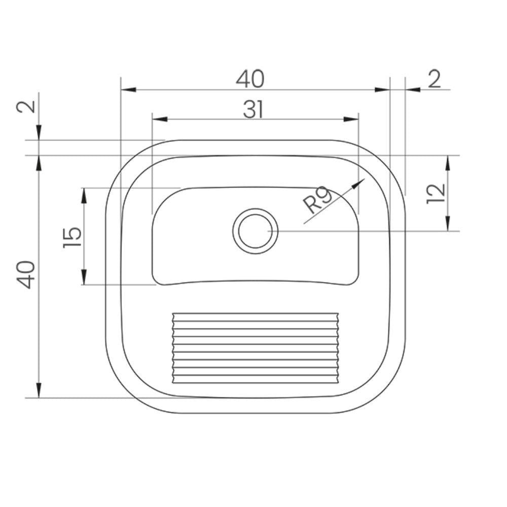 Tanque de Encaixe Para Embutir Hera 25l em Aço Inox Acetinado 40x40 - Tramontina 94403107