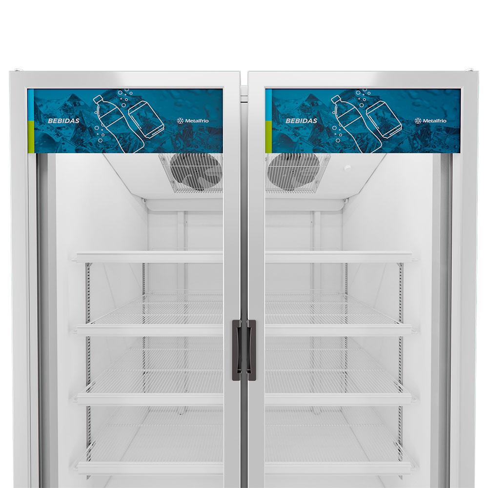 Refrigerador Expositor Vertical Bebidas Duas Portas Vidro 1164/1257l Vbm3al Optima Branca 220v - Metalfrio