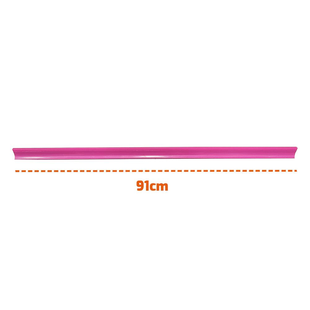 Kit 10 Porta Etiqueta Simples 90cm Rosa Com Acrílico New Plus/Plus - SA Gôndolas