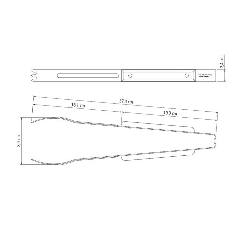 Pegador Manuseador de Carne em Cabo de Madeira Linha Churrasco 37 cm PMC3 - Tramontina