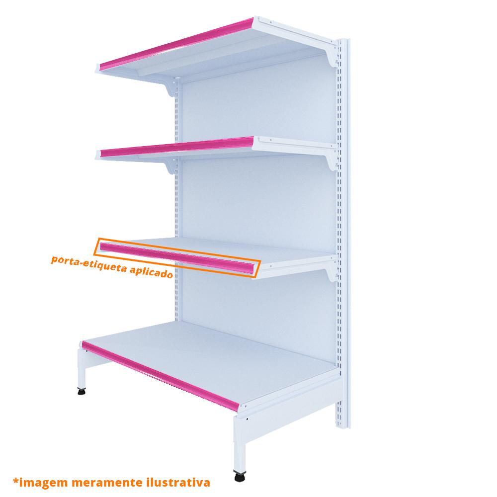 Gôndola Prateleira New Plus 1,40 Ponta GP - Sa Gôndolas Porta Etiquetas Rosa