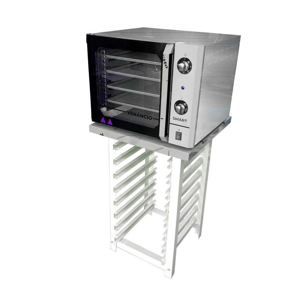 Kit Forno Turbo Convector Smart Basic Inox FCSB4E 220V + Bancada MES-004 - Venâncio