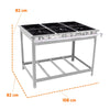 Fogão Industrial Comercial Gás Extra Inox 30x30 6 Bocas 3 Duplas Ei6d3e e - Venâncio