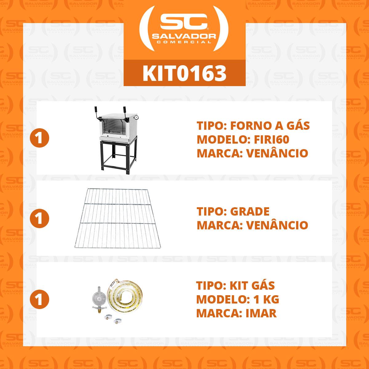 Kit - Forno Gás Industrial Roma Inox Firi60 + Grade Extra + Kit Gás