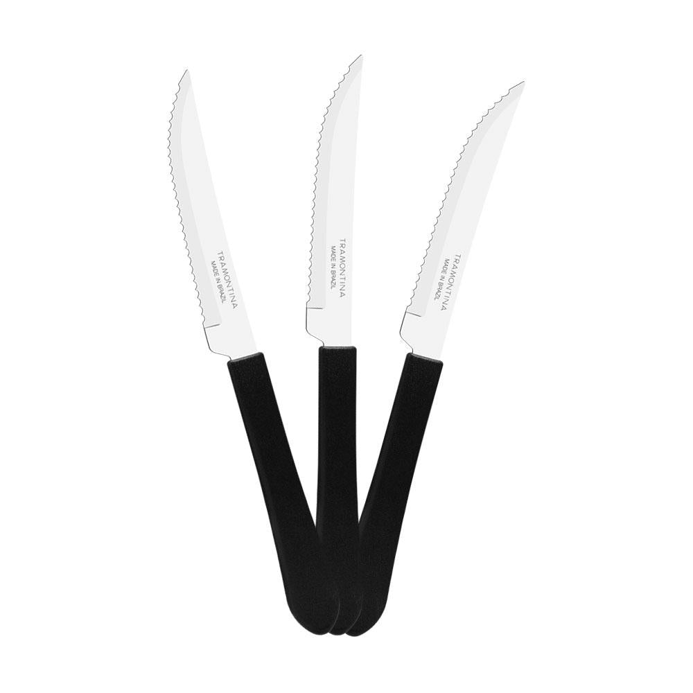 Kit 48 Facas para Churrasco Leme Com Lâmina em Aço Inox Cabo Preto FPBAG - Tramontina
