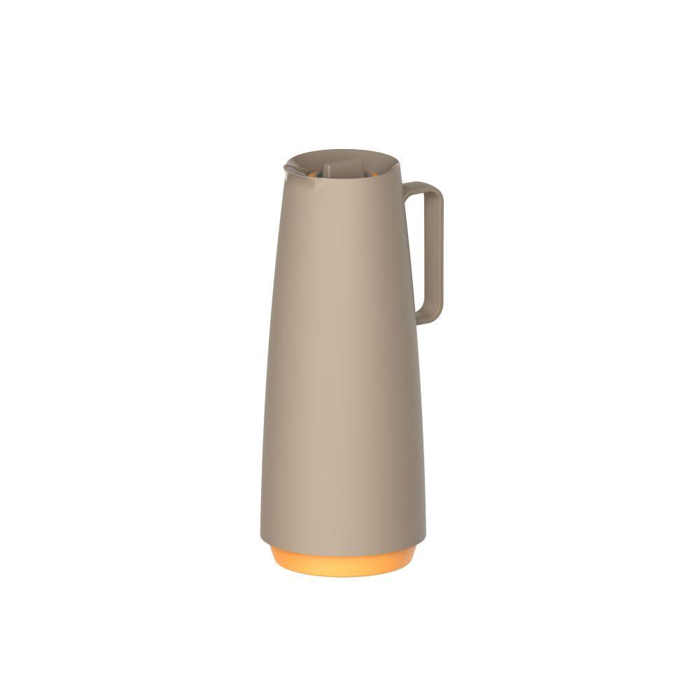 Chaleira Com Apito Roma em Aço Inoxidável 2,7l Brinox e Bule Garrafa Térmica 1l Bege Tramontina