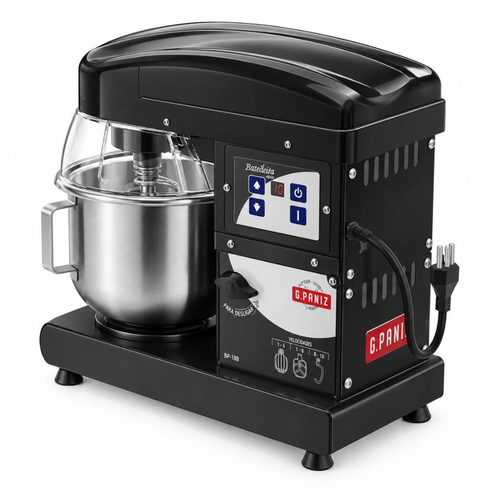Batedeira Planetaria Digital 5 lt Inox Com Tampa Preta 5l BP-05B Bambina Bivolt - Gpaniz 36135