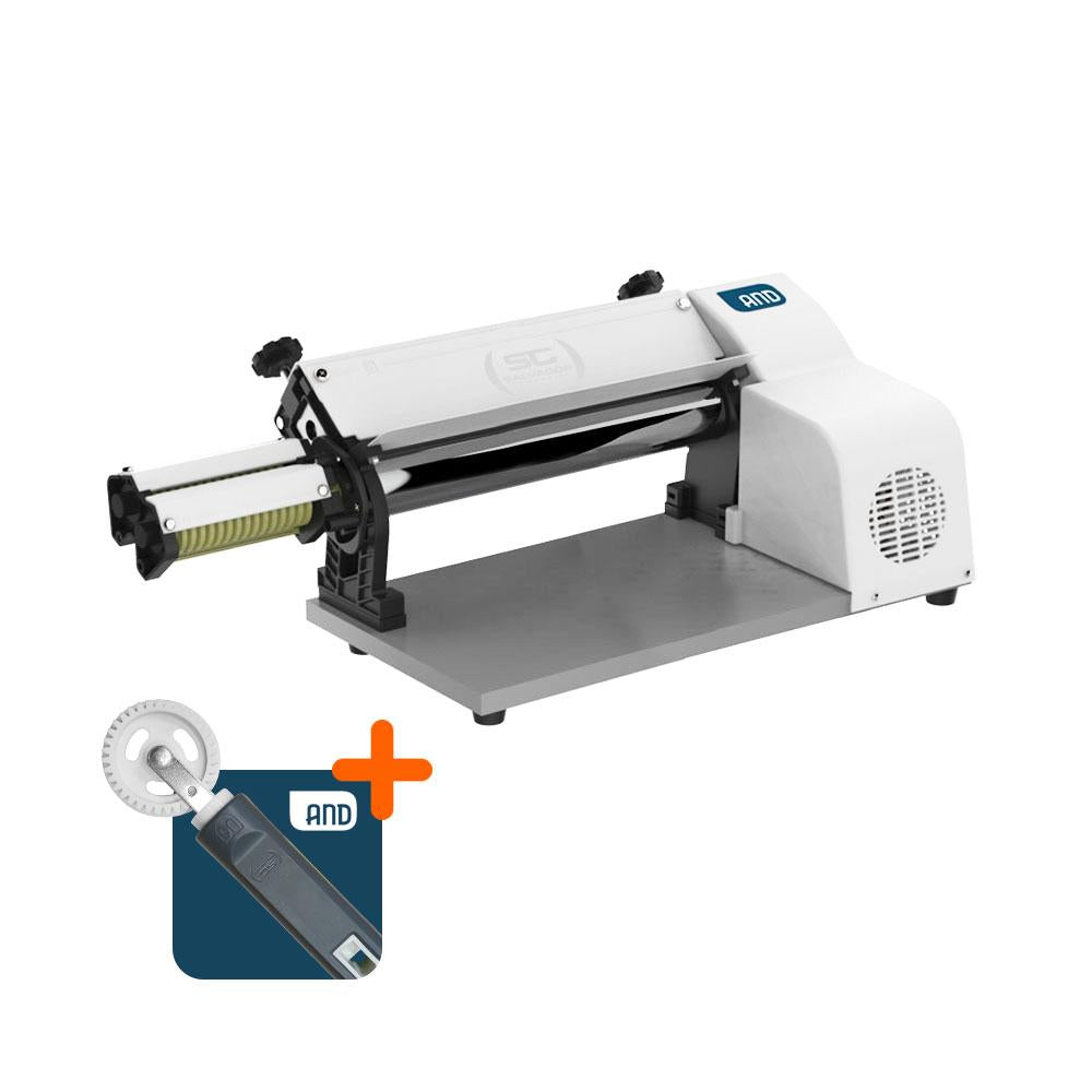 Cilindro Laminador Elétrico Profissional 37cm Branco Com Cortador Talharim 1/3 CV 127V Anodilar + Corta e Fecha