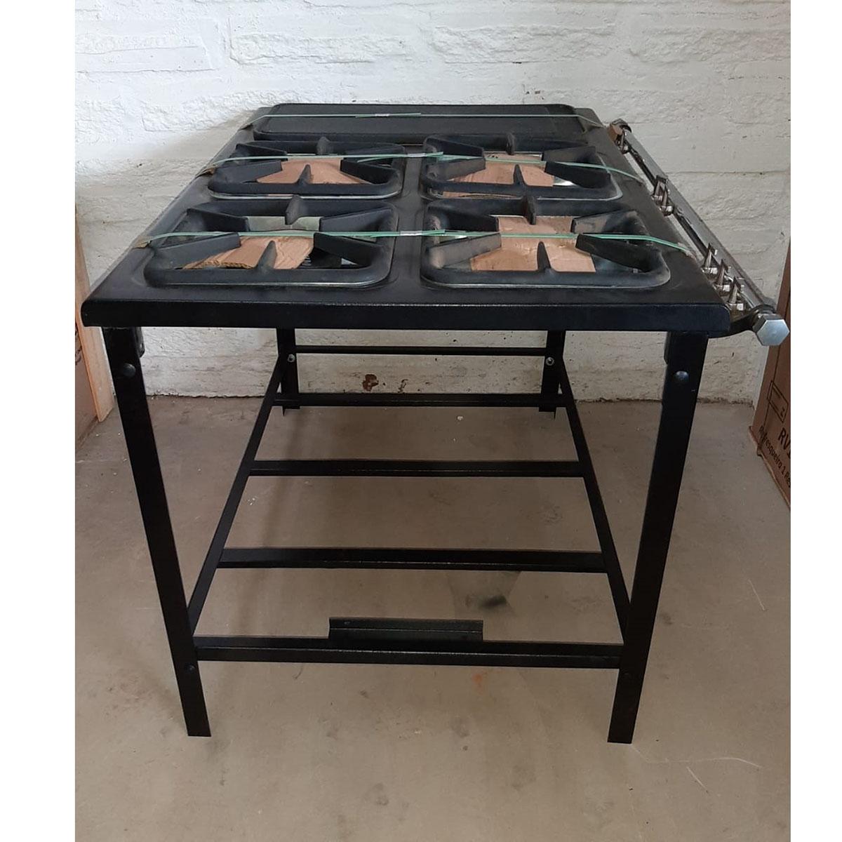 Semi - Fogao de Encosto 4 Bocas Simples Chapa, FG34ESCH - Gastromaq