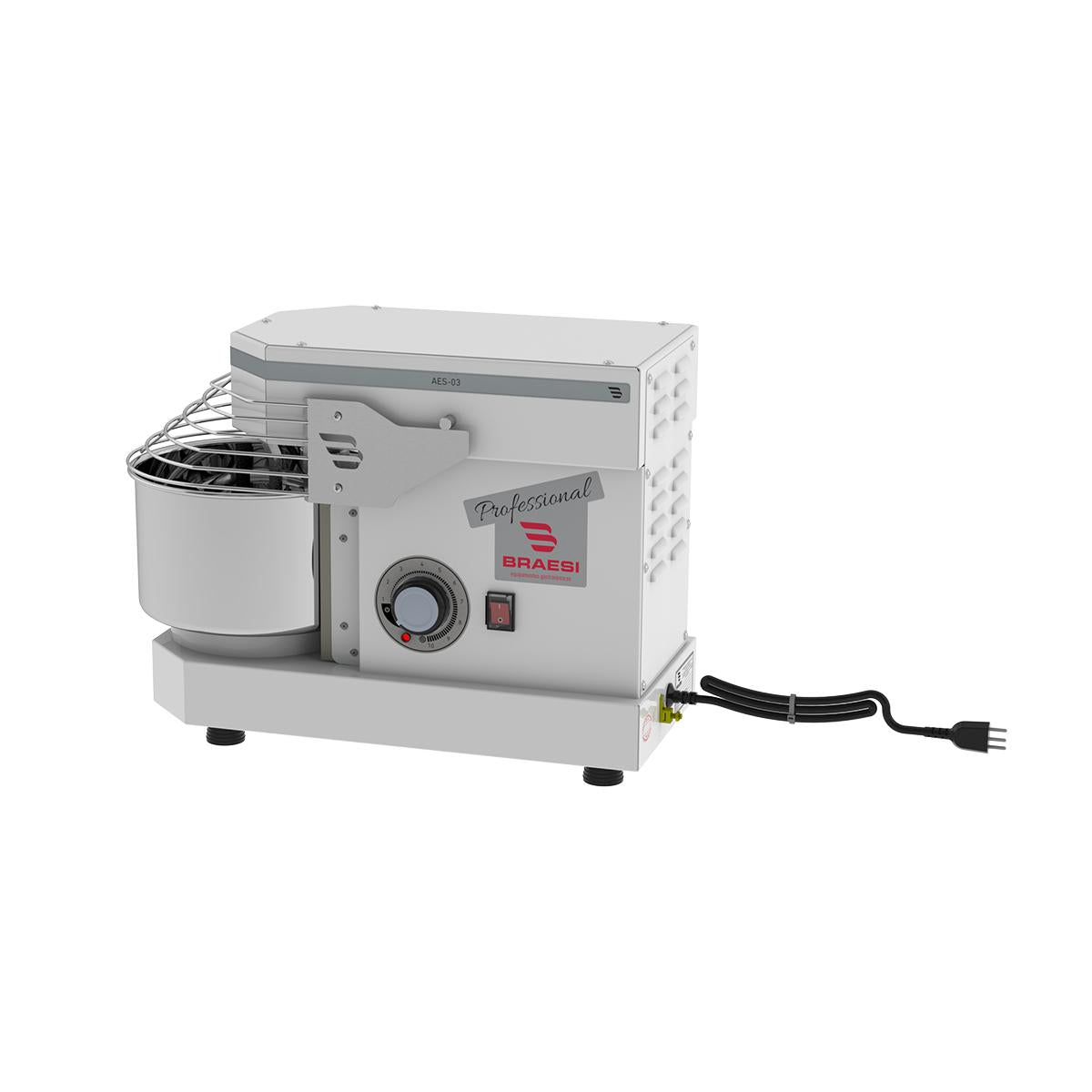 Amassadeira Espiral 3 Kg Masseira Industrial Branca Epóxi 10 Velocidades AES-03 Bivolt - Braesi B18675