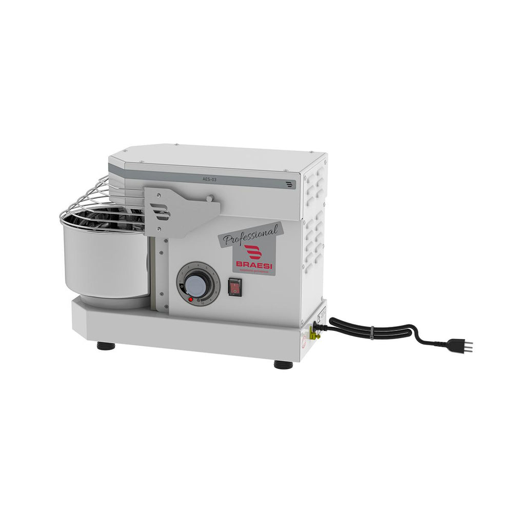 Amassadeira Espiral 3 Kg Masseira Industrial Branca Epóxi 10 Velocidades AES-03 Bivolt - Braesi B18675