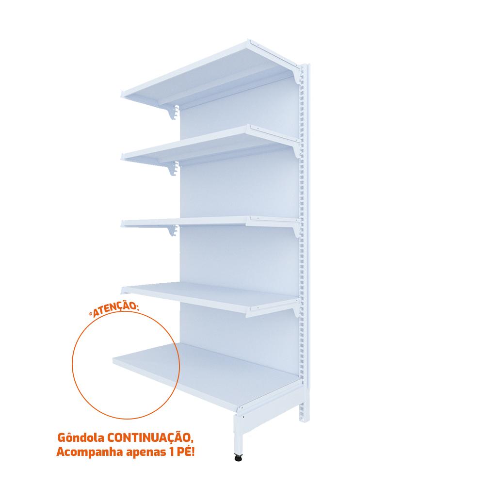 Gôndola Prateleira New Plus 1,70 Parede Continuação GPC - Sa Gôndolas Porta Etiquetas Rosa