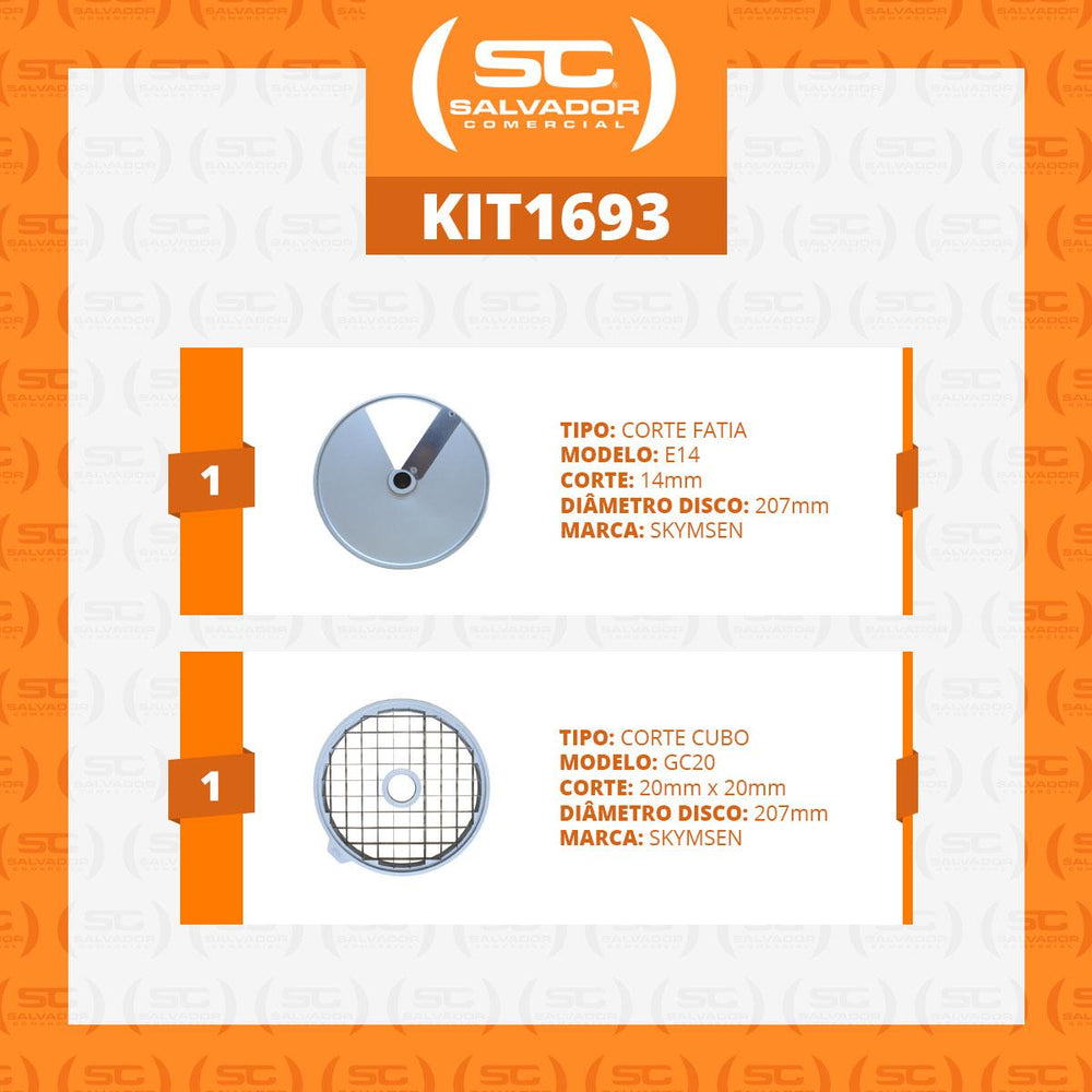 Conjunto de Discos Corte E14 Fatias 14mm e GC20 Cubos 20mm para PA7 PRO 14x20x20mm (Frutas) - Skymsen