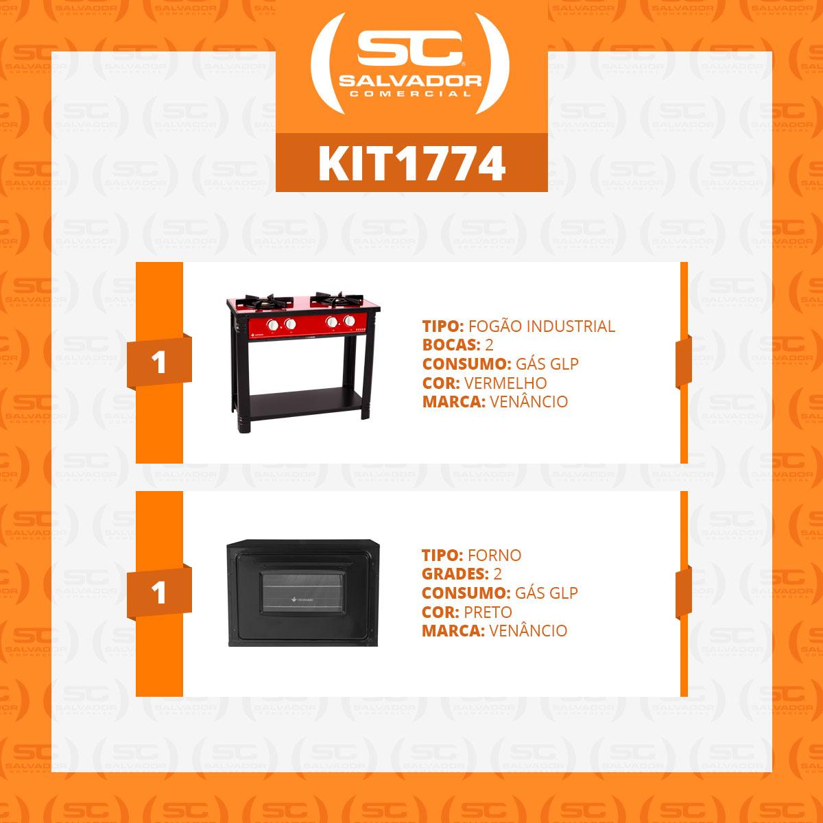 Fogão Industrial Vermelho a Gás com Forno Preto 2 Bocas Duplas Bravo BR2BF - Venâncio