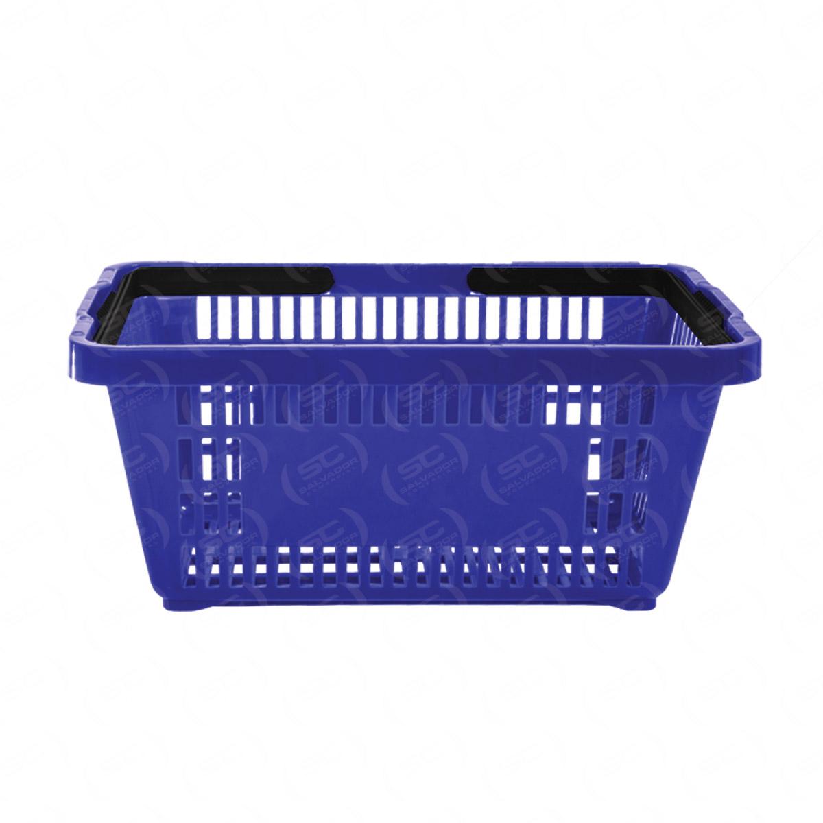Kit - Caixa Supermercado Empacotador Check-out 2m Recorte + 20 Cestos de Compras Azul