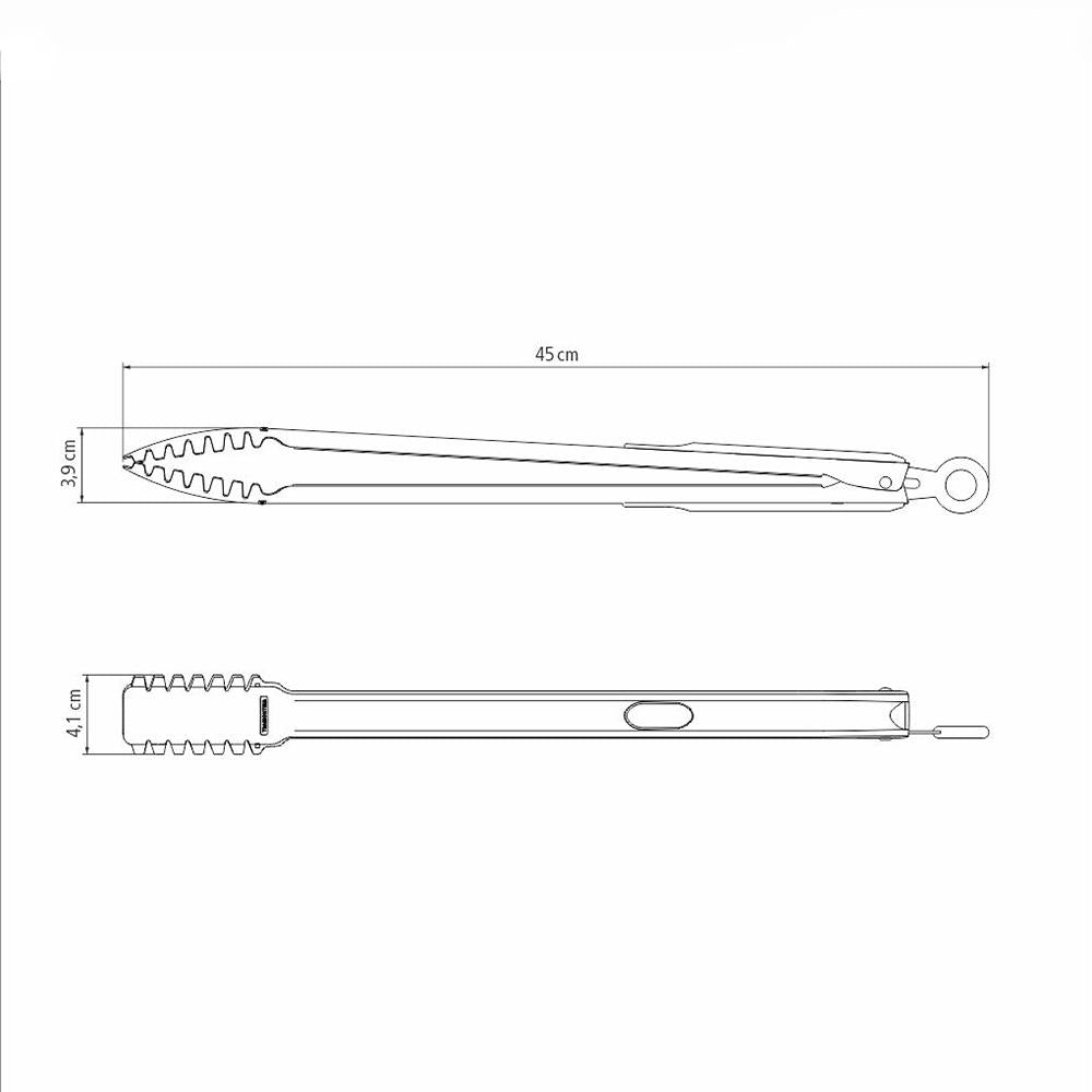 Pegador de Carne Churrasco Black 52cm Lâmina Inox Proteção Emborrachada Preto - Tramontina 26593100