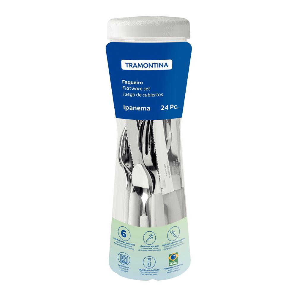 Conjunto Faqueiro 24 Peças Ipanema Lâmina Inox Cabo Branco - Tramontina 23399891