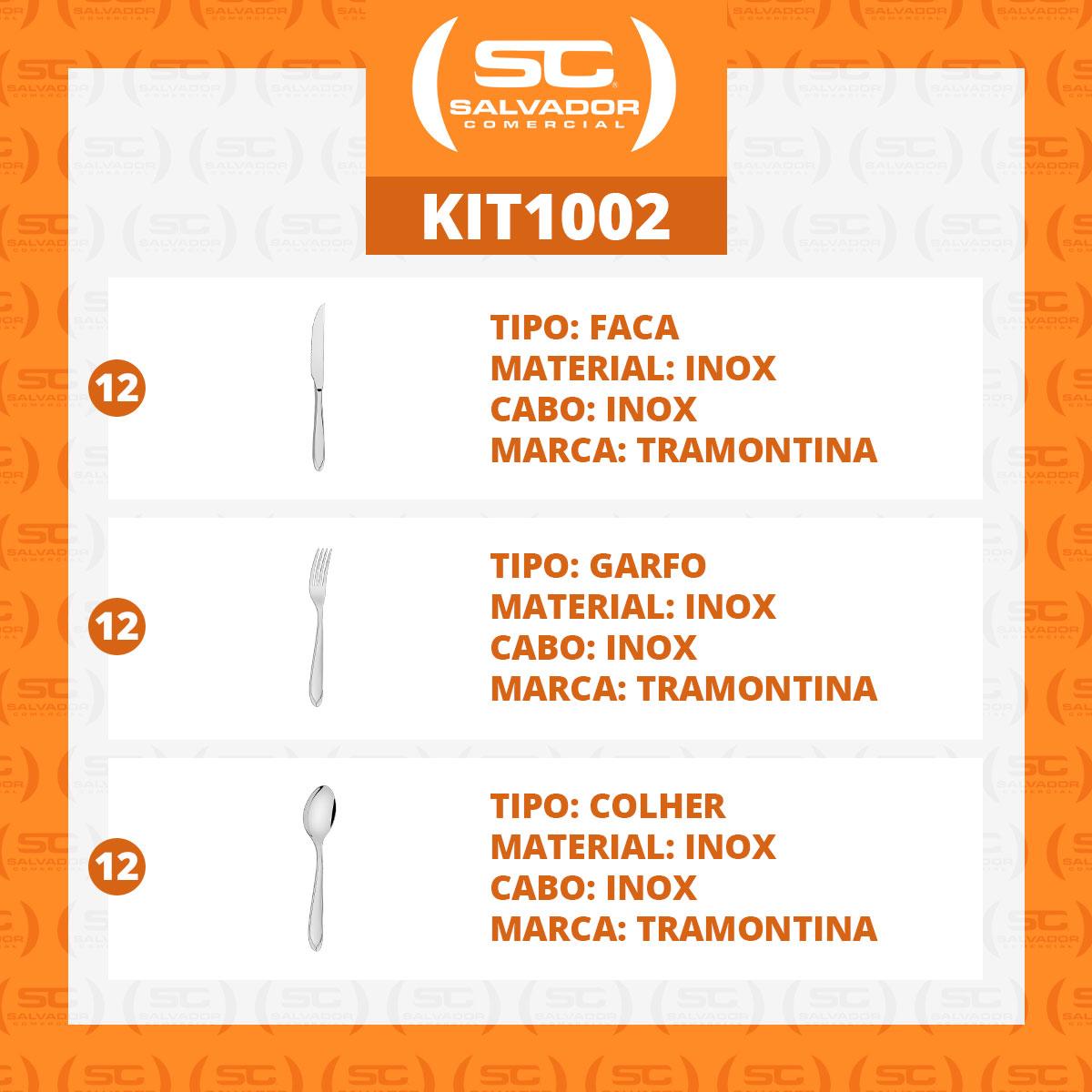 KIT - Jogo de Facas, Garfos e Colheres Luxo Laguna 36 Peças em Aço Inox ITOP - Tramontina
