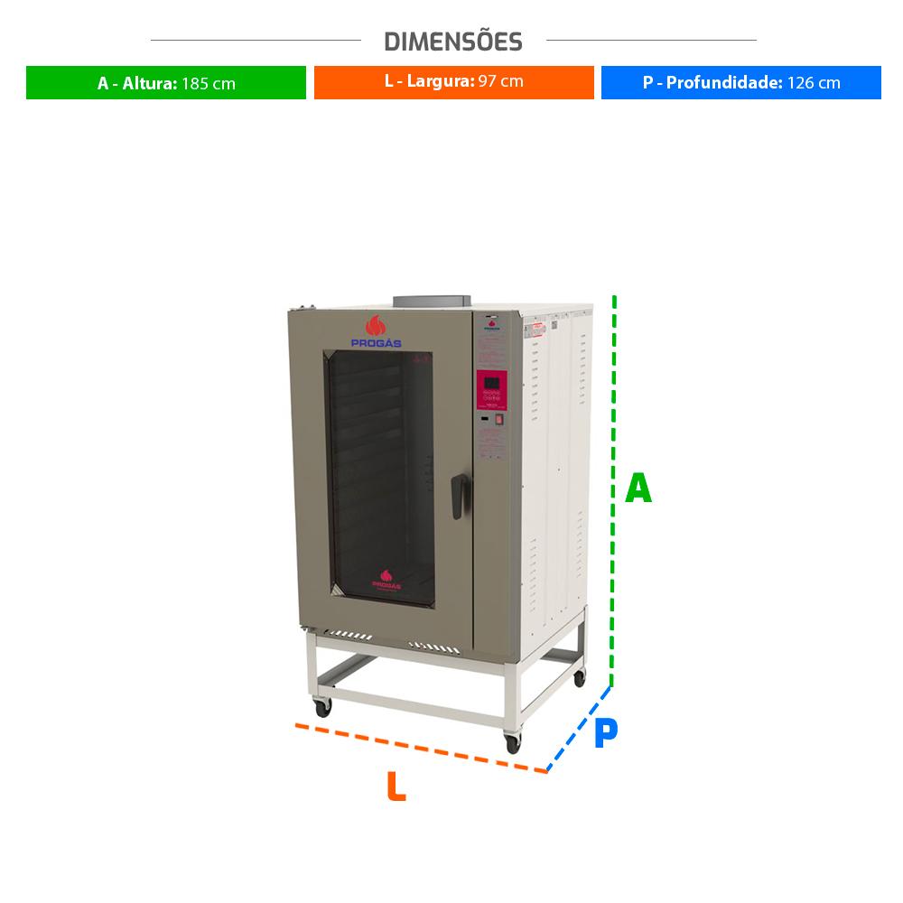 Kit - Forno Turbo Á Gás 10 Esteiras Prp-10000 G2 Bivolt + 10 Esteiras - Progás