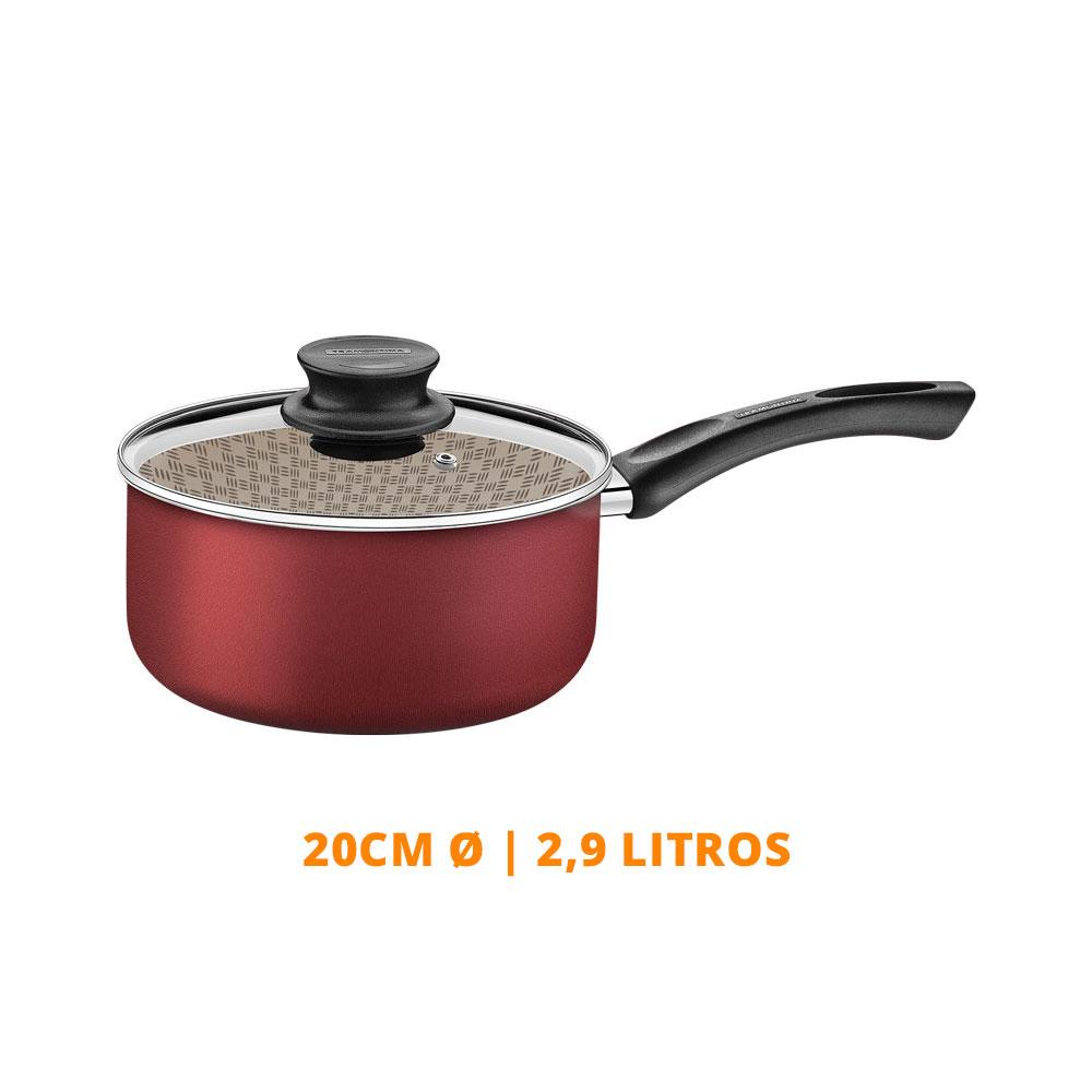 Conjunto Panelas Paris Antiaderente 2 Peças com Espátula de Silicone Vermelha – Tramontina