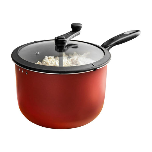 Panela Pipoqueira Multiuso Tampa Vidro Antiaderente 20 cm Ø 4,2L Cereja - Brinox 7102157