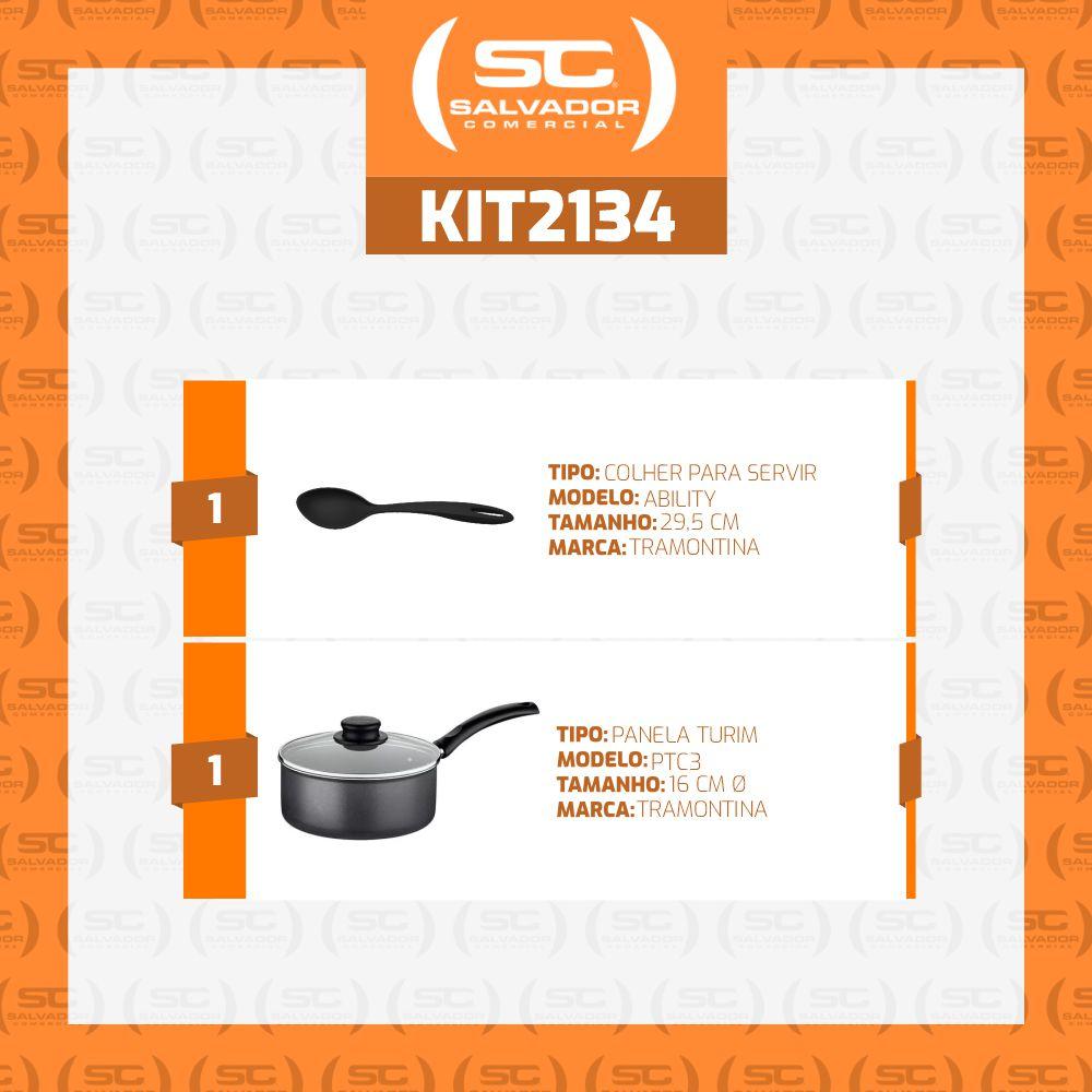 Panela Antiaderente Chumbo 1,4l Com Colher Para Servir Tramontina