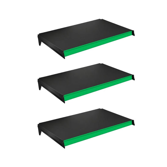 Kit 3 Bandejas Prateleiras 40x73 P/gôndola New Plus Preta Porta Etiquetas Verde Escuro - SA Gôndolas