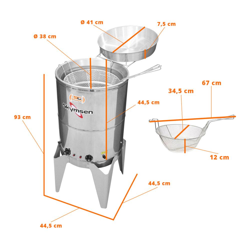 Fritadeira Industrial Elétrica Água e Óleo 24L 8000W FC8 220V - Skymsen