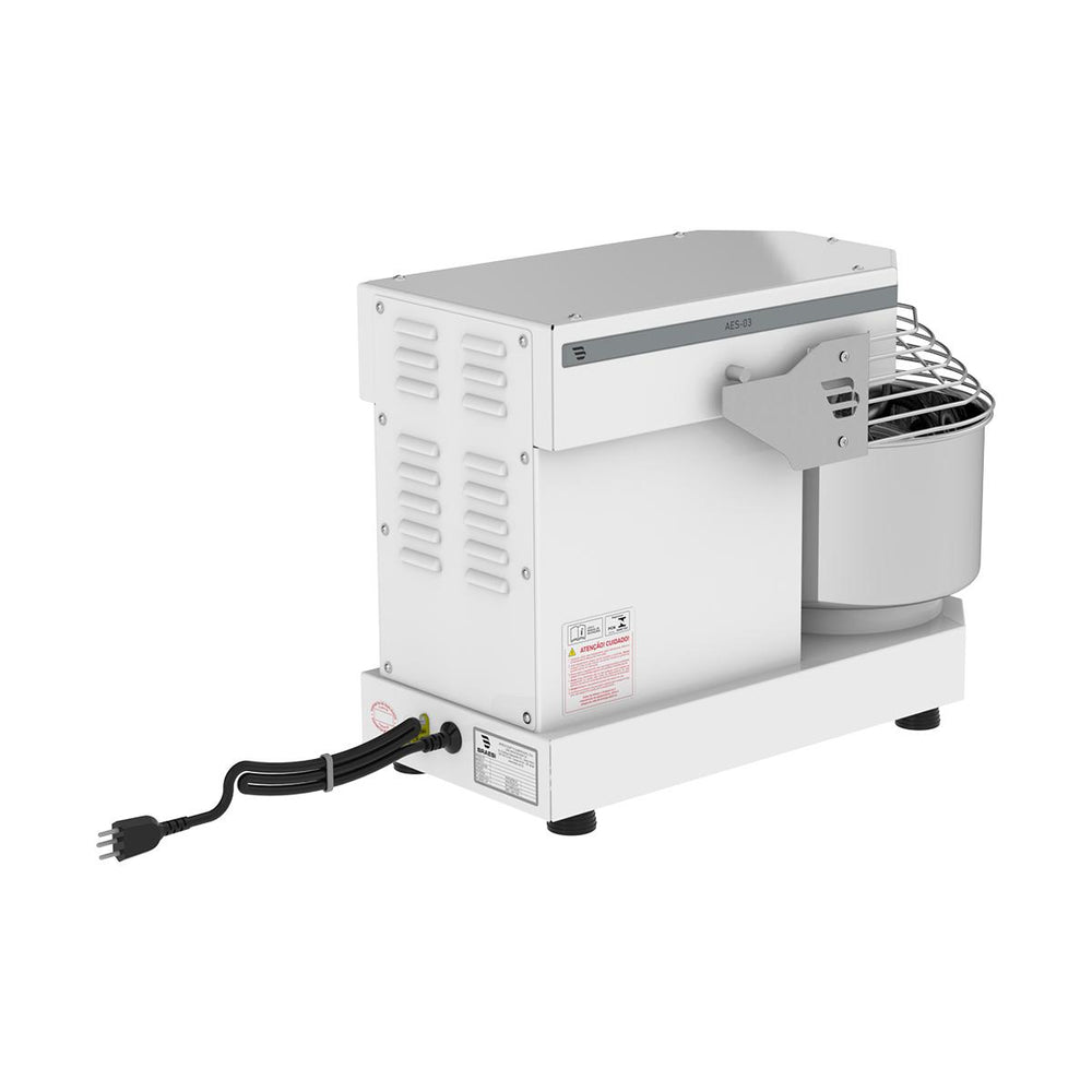 Amassadeira Espiral 3 Kg Masseira Industrial Branca Epóxi 10 Velocidades AES-03 Bivolt - Braesi B18675