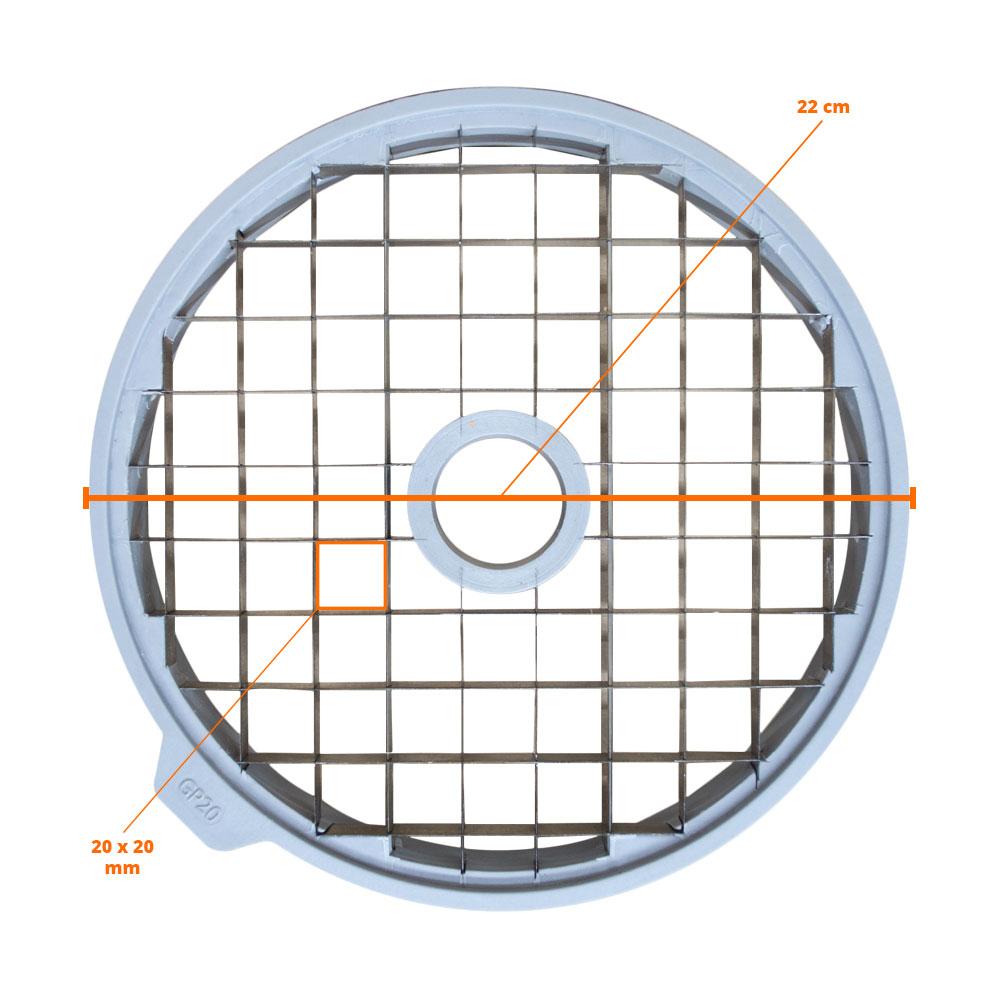 Disco Corte Cubo 20x20mm Para Processador de Alimentos PA7 PRO GC20 PRO - Skymsen