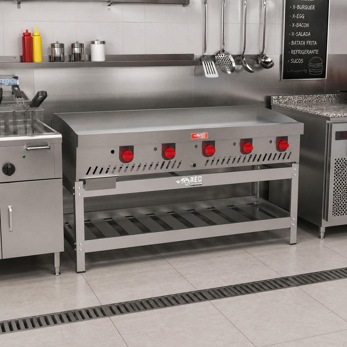 Bancada de Apoio Aberta Total Inox 430 Para Chapa CHEXP1525 Mod BACE1525 - Red Chameleon 267945-0
