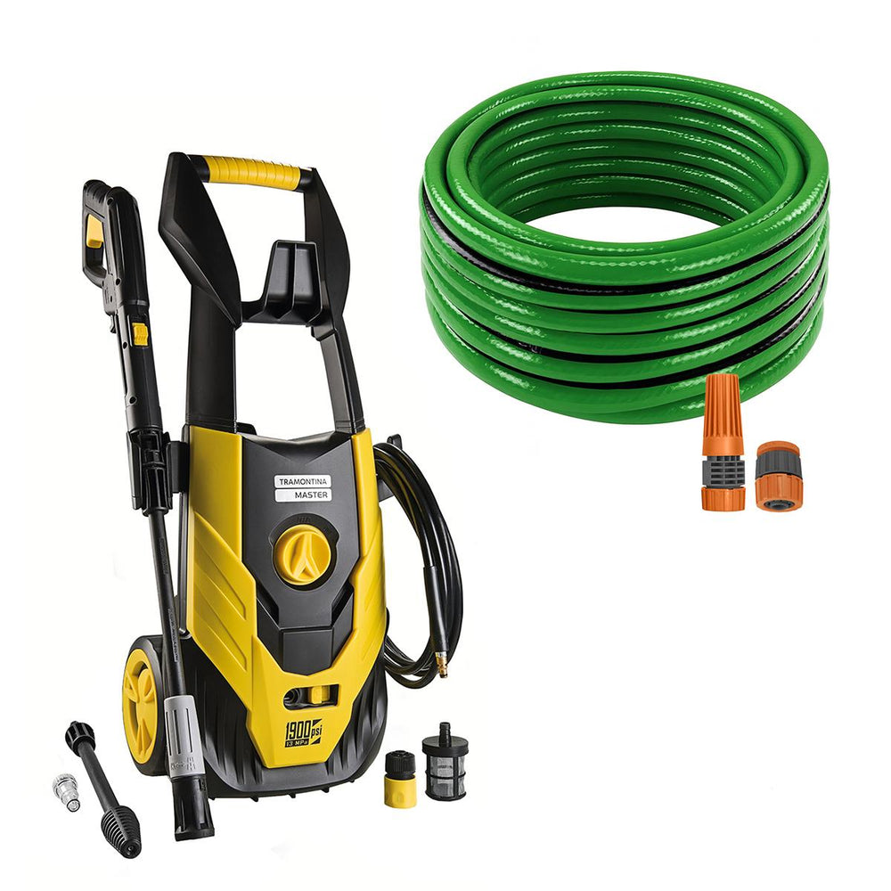 Lavadora Lava Jato Alta Pressão 1800W 220V + Mangueira Verde Pvc 15m - Tramontina