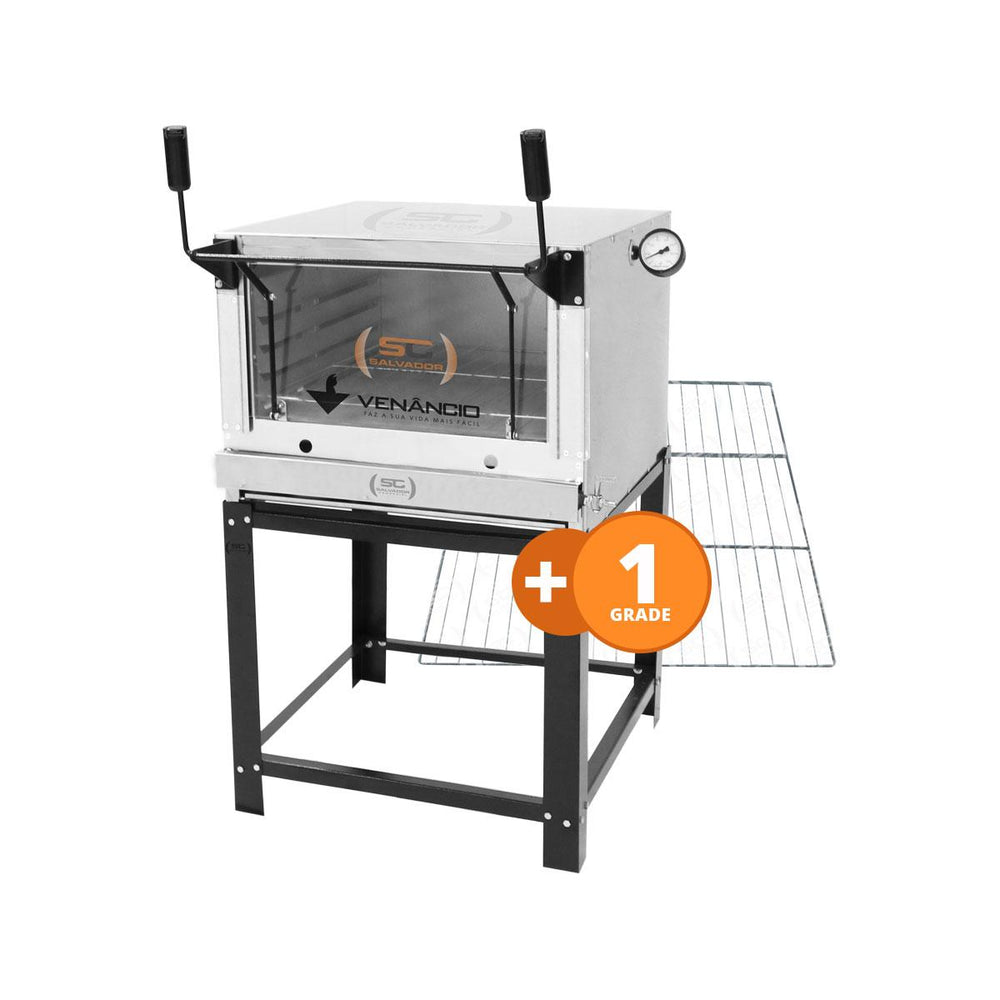 Kit Forno De Lastro a Gás Refratário Roma Inox FIRI80 + Grade Extra - Venâncio