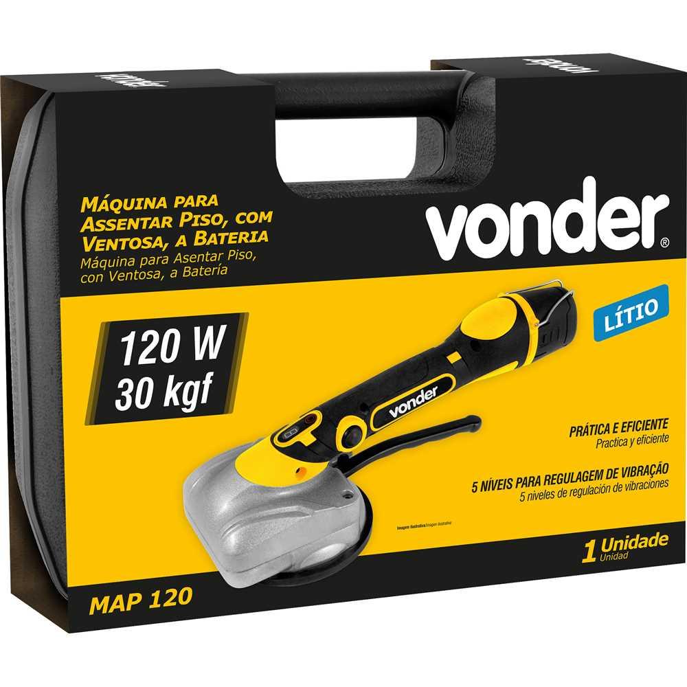Máquina Para Assentar Piso a Bateria Com Ventosa 12v Map120 - Vonder 6001120000