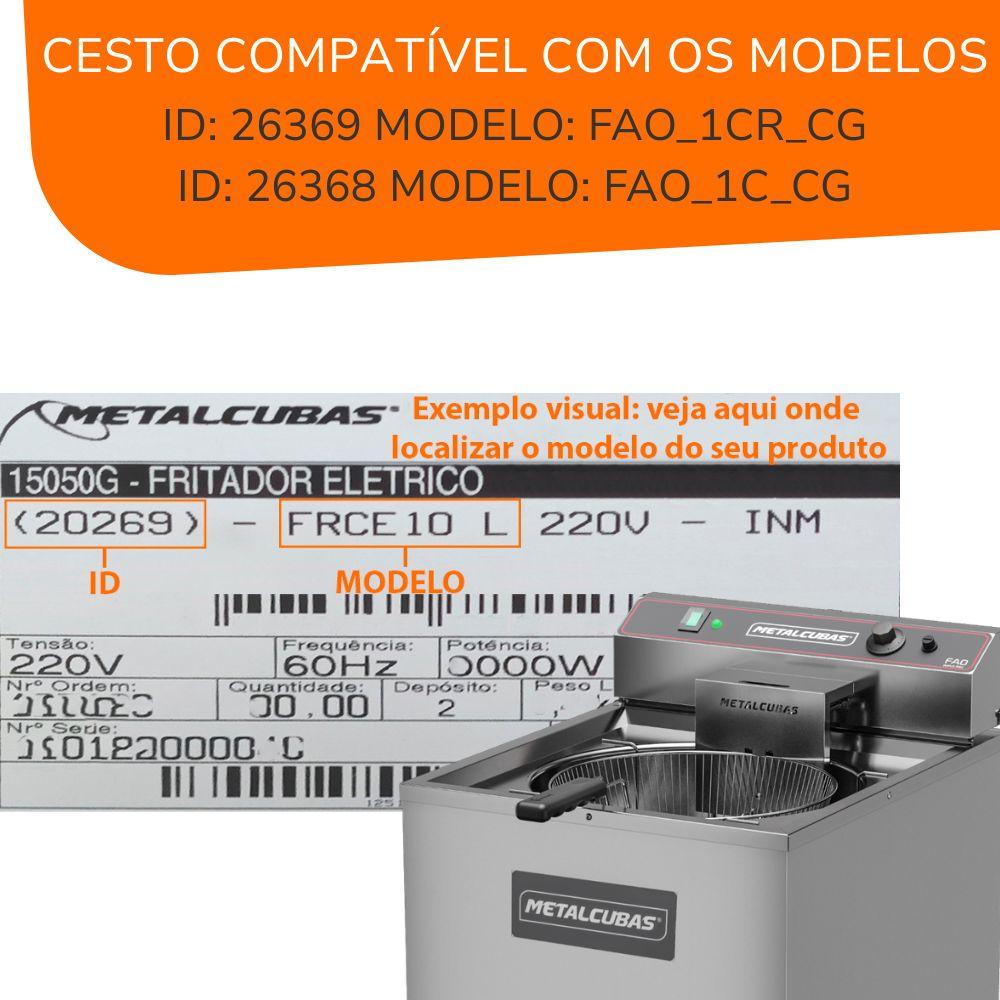 Cesto Multiuso Redondo Galvanizado Para Fritador Fao1 e Fao1 cr - Metalcubas Mtc3312