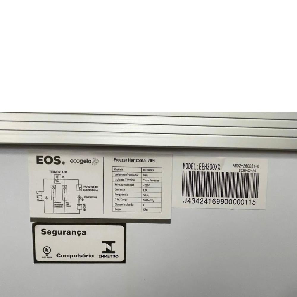 SEMINOVO - Freezer / Conservador Horizontal Tampa de Vidro Eco Gelo 247L EEH300XX 220V - EOS