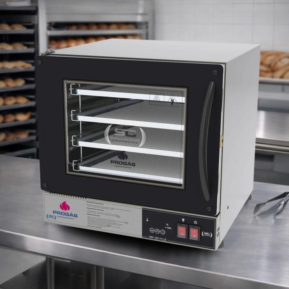 Kit Forno Turbo Elétrico Profissional Digital Prp-004 Plus 220v Preto + 4 Grades - Progás